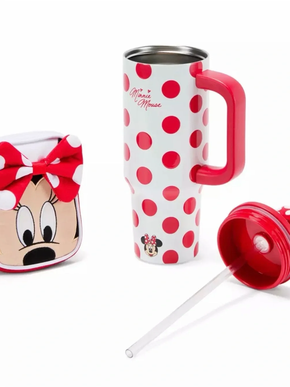 New 2026 Minnie Mouse 30oz Stainless Steel Travel Tumbler & Straw & Zip Case